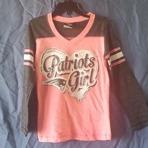 Girls pink Patriots long sleeve t-shirt